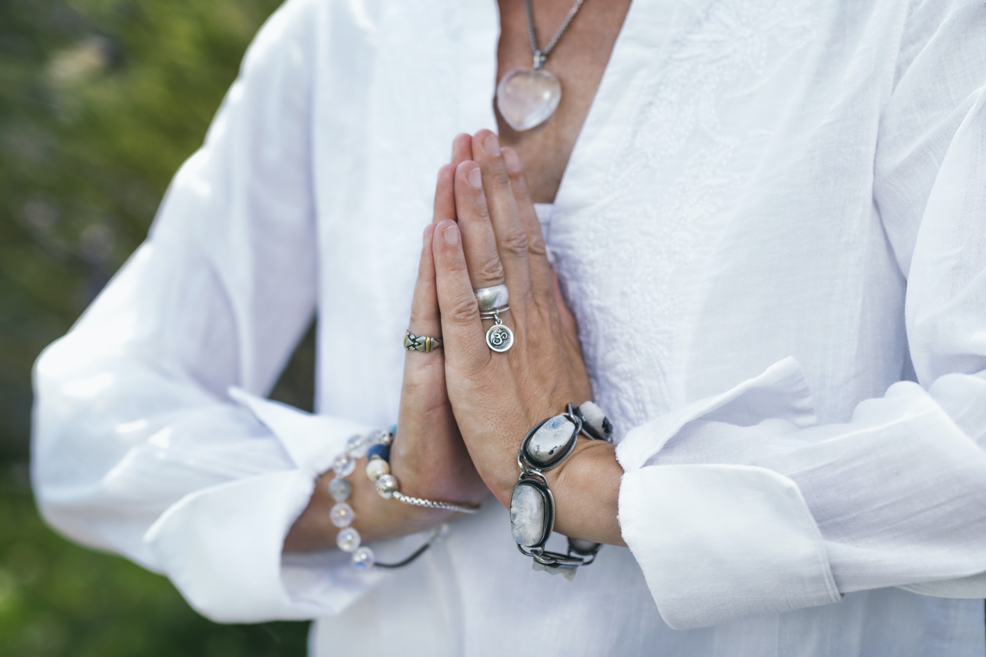 Self-Healing Meditation. Hands in a Prayer Position